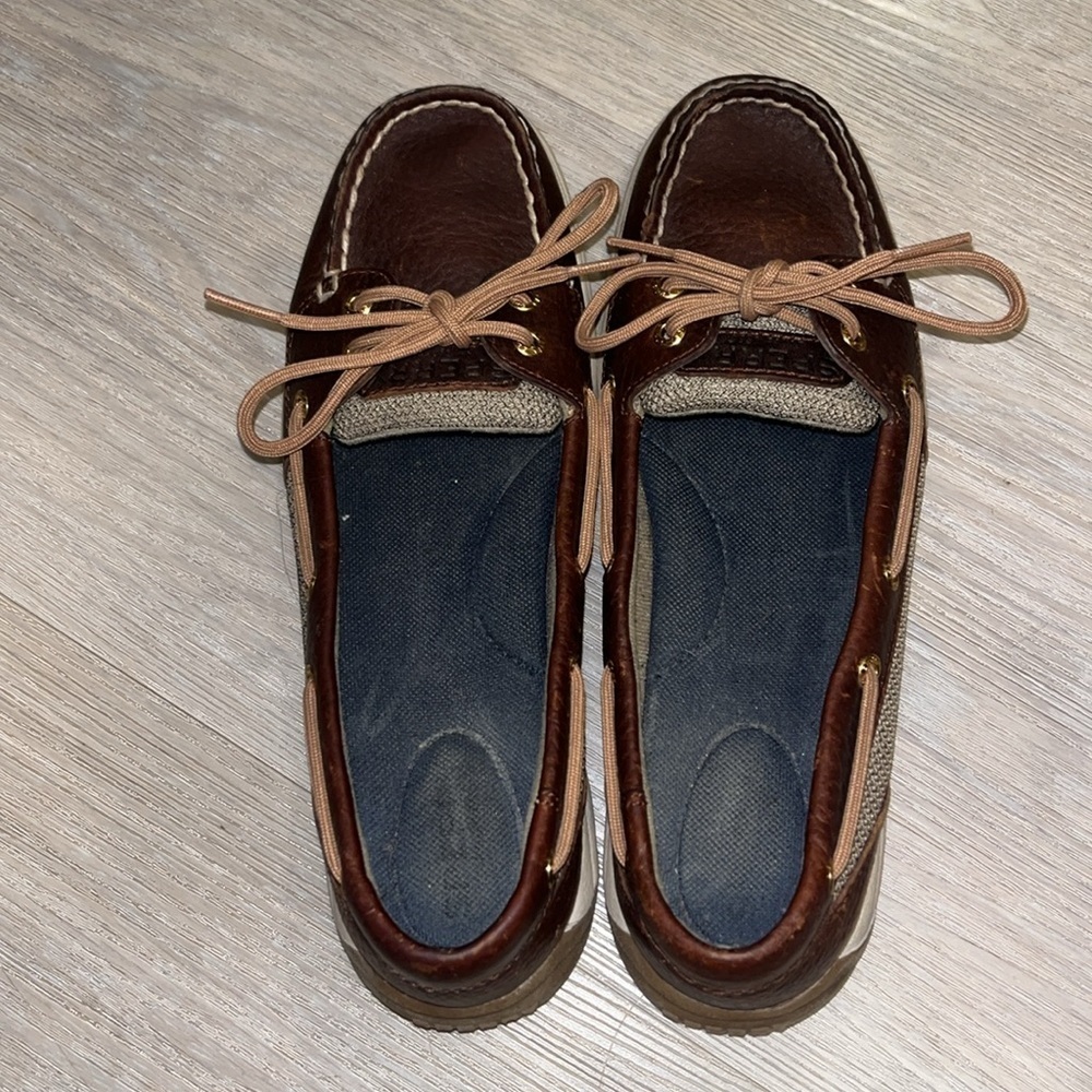 Sperry Original Yacht Boat shoes Laguna Slip on brown leather fisherman core 8 - Picture 6 of 11